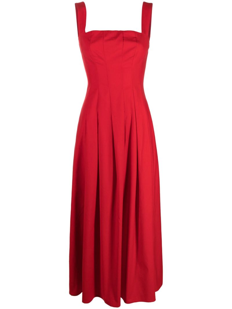 Red Mika Flared Midi Dress