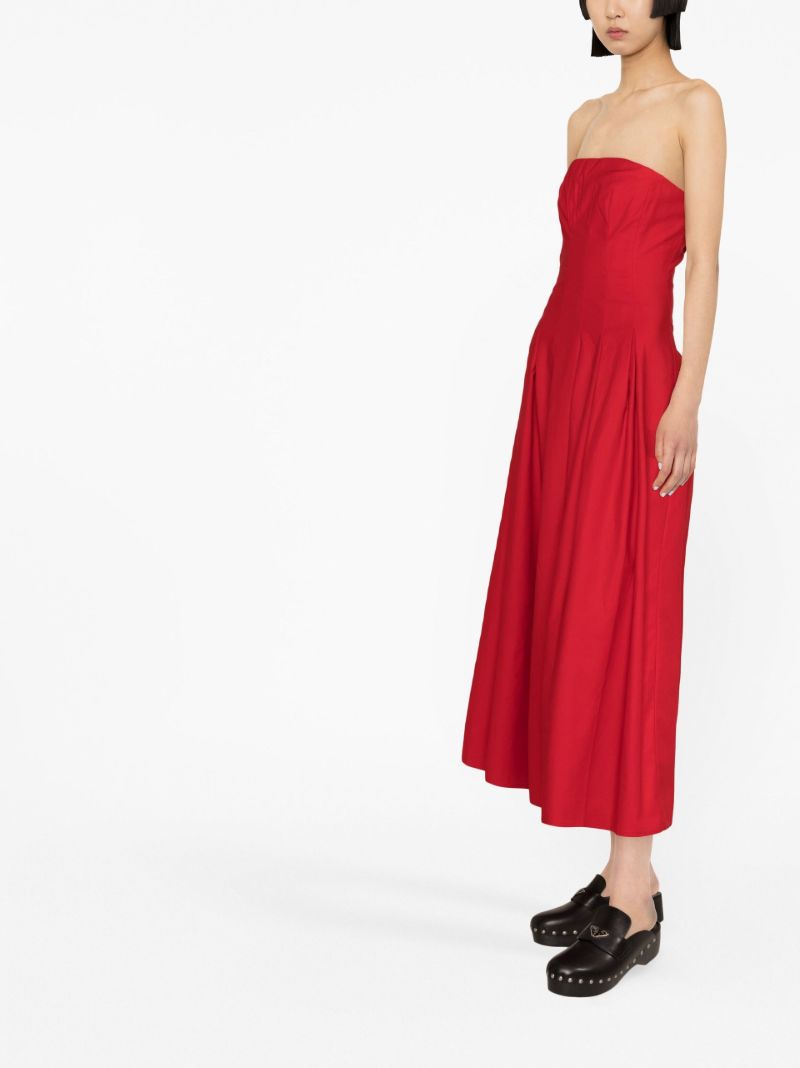 Red Mika Flared Midi Dress