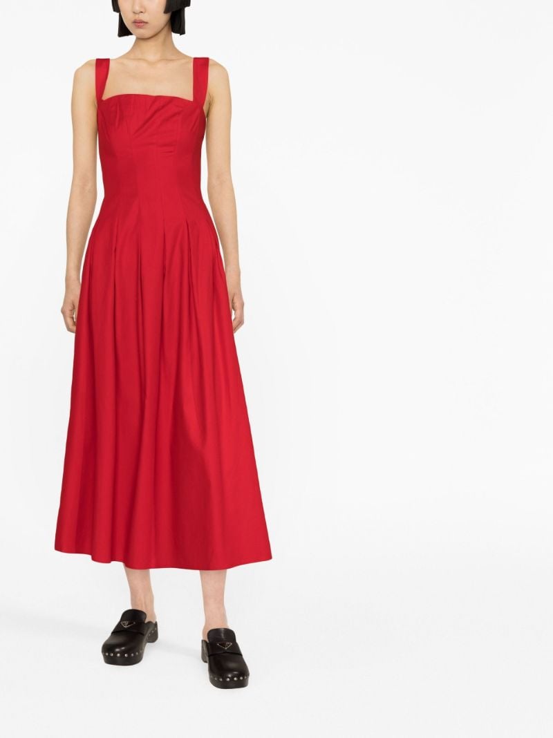 Red Mika Flared Midi Dress