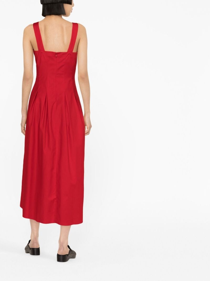 Red Mika Flared Midi Dress