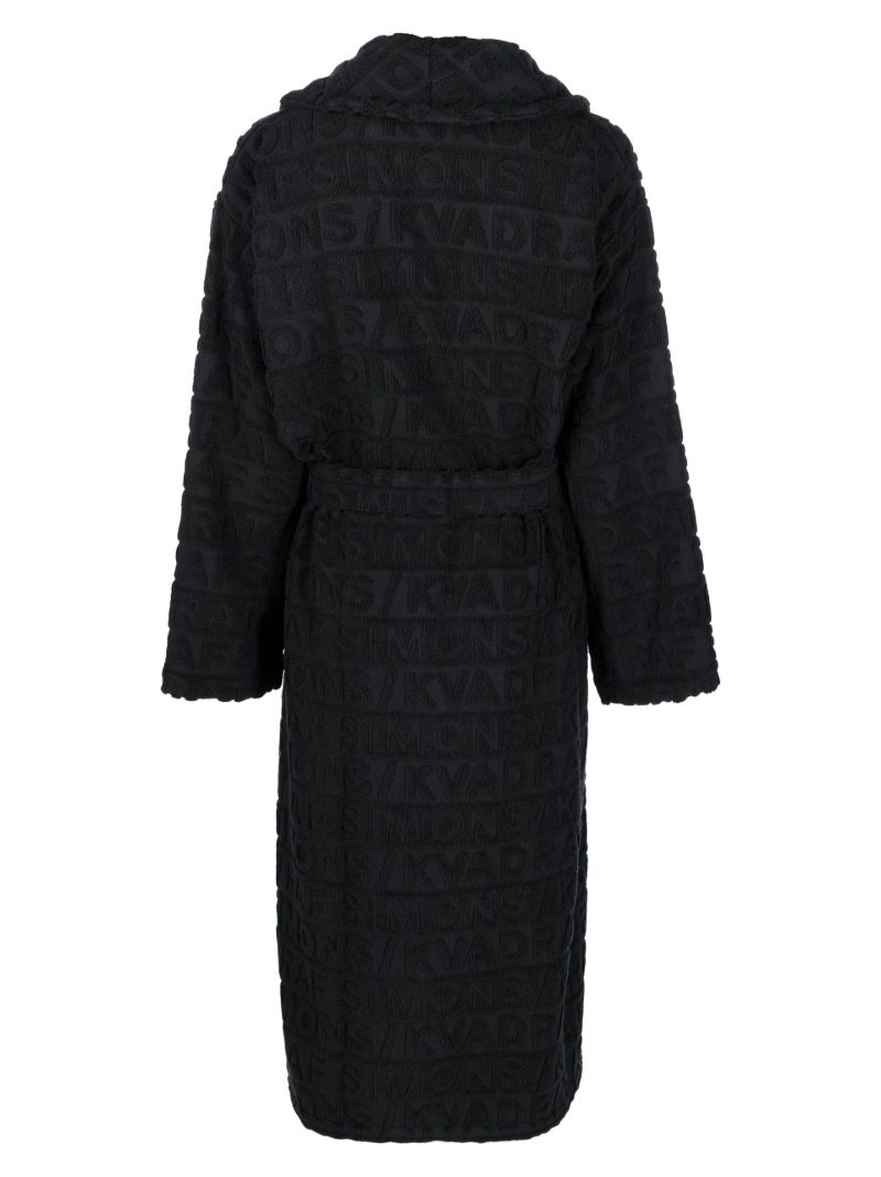 X Raf Simons Black Logo Jacquard Robe