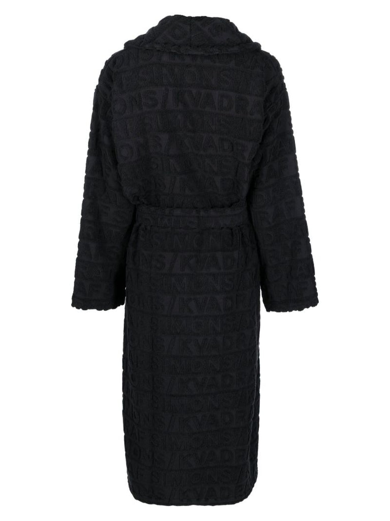 X Raf Simons Black Logo Jacquard Robe