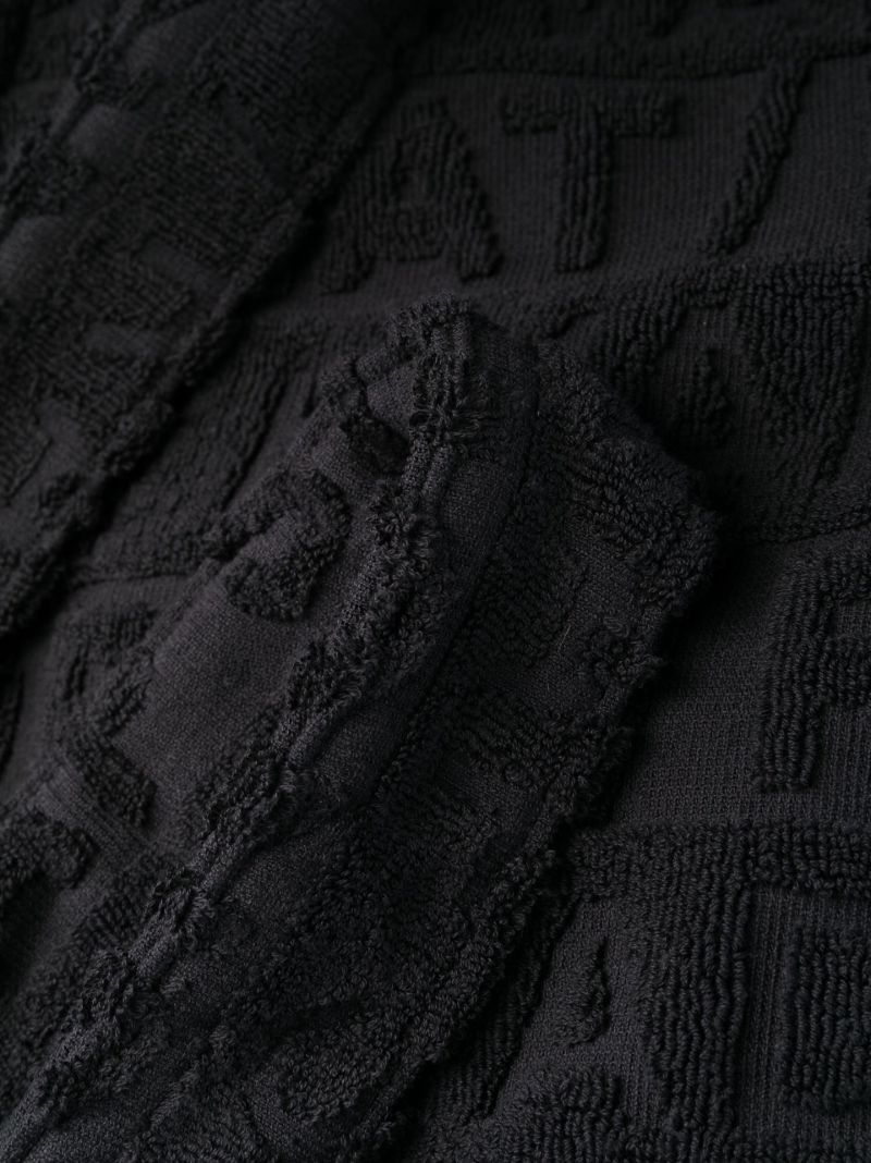 X Raf Simons Black Logo Jacquard Robe