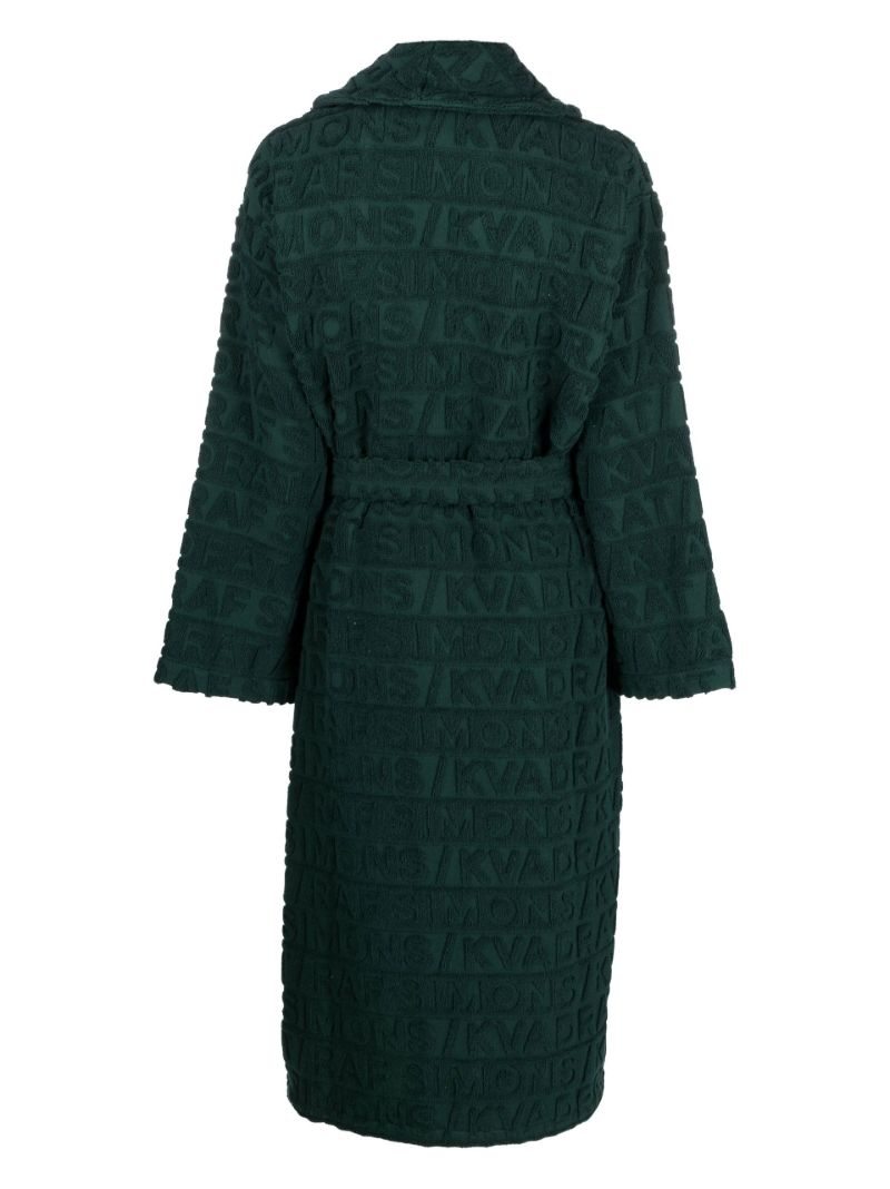 X Raf Simons Green Logo-jacquard Robe