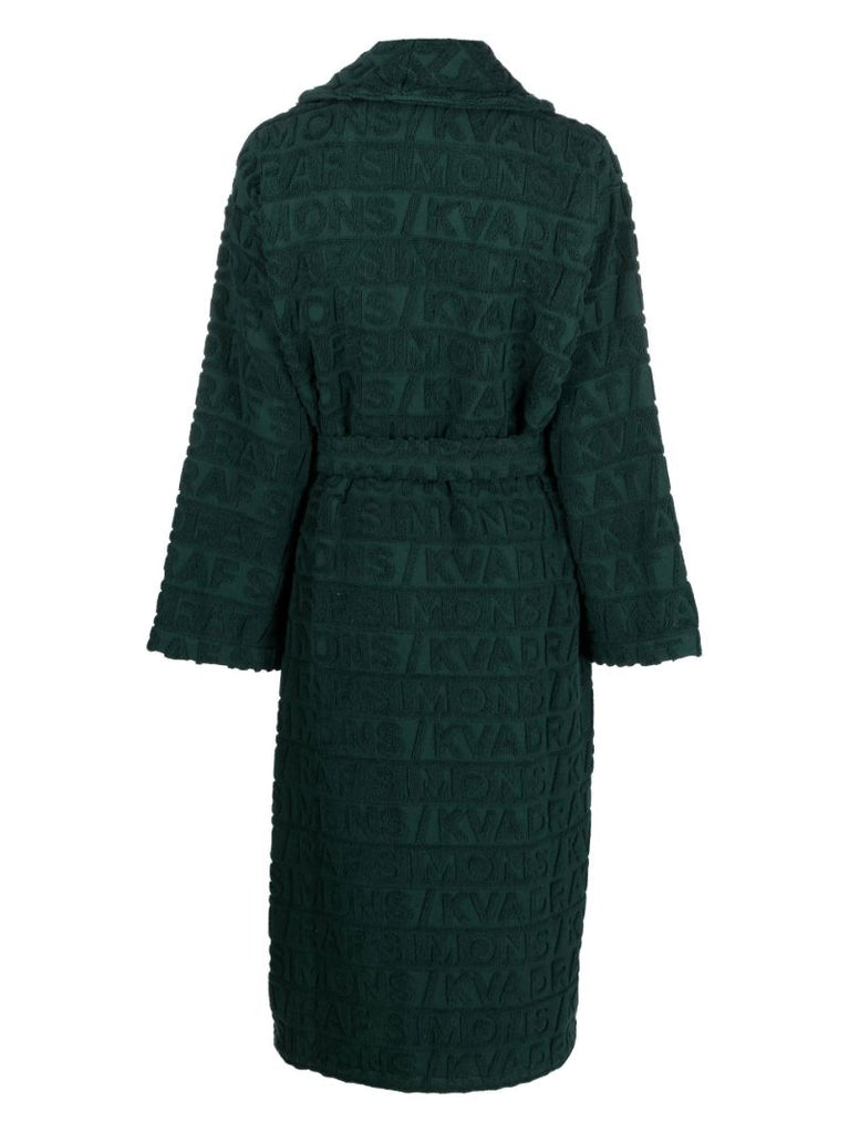 X Raf Simons Green Logo-jacquard Robe
