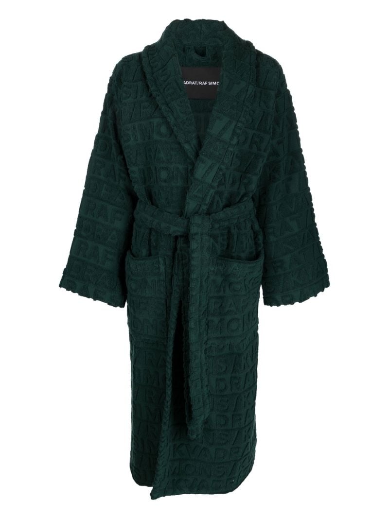 X Raf Simons Green Logo-jacquard Robe