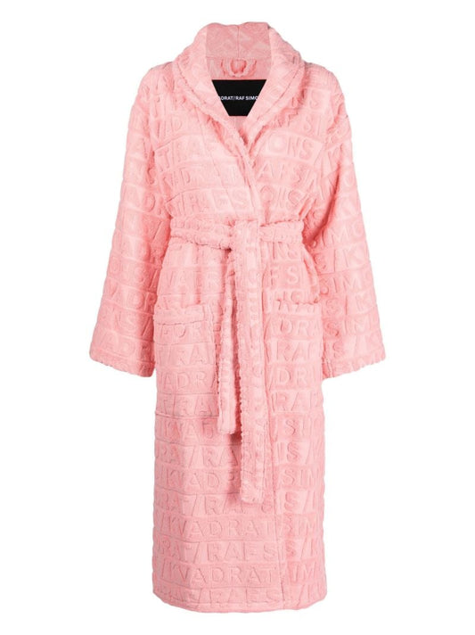 X Raf Simons Pink Logo Jacquard Robe