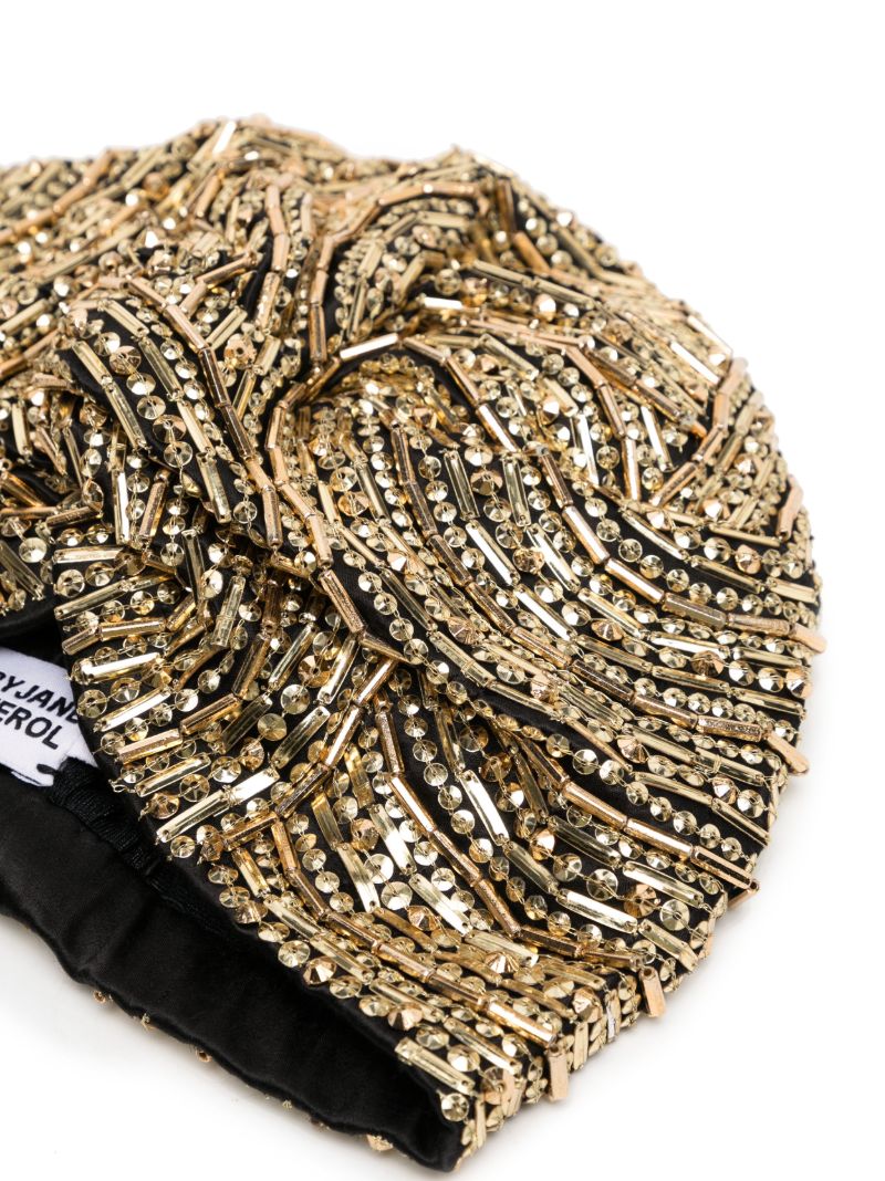 Gold-tone Iman Sequinned Head-wrap Cap