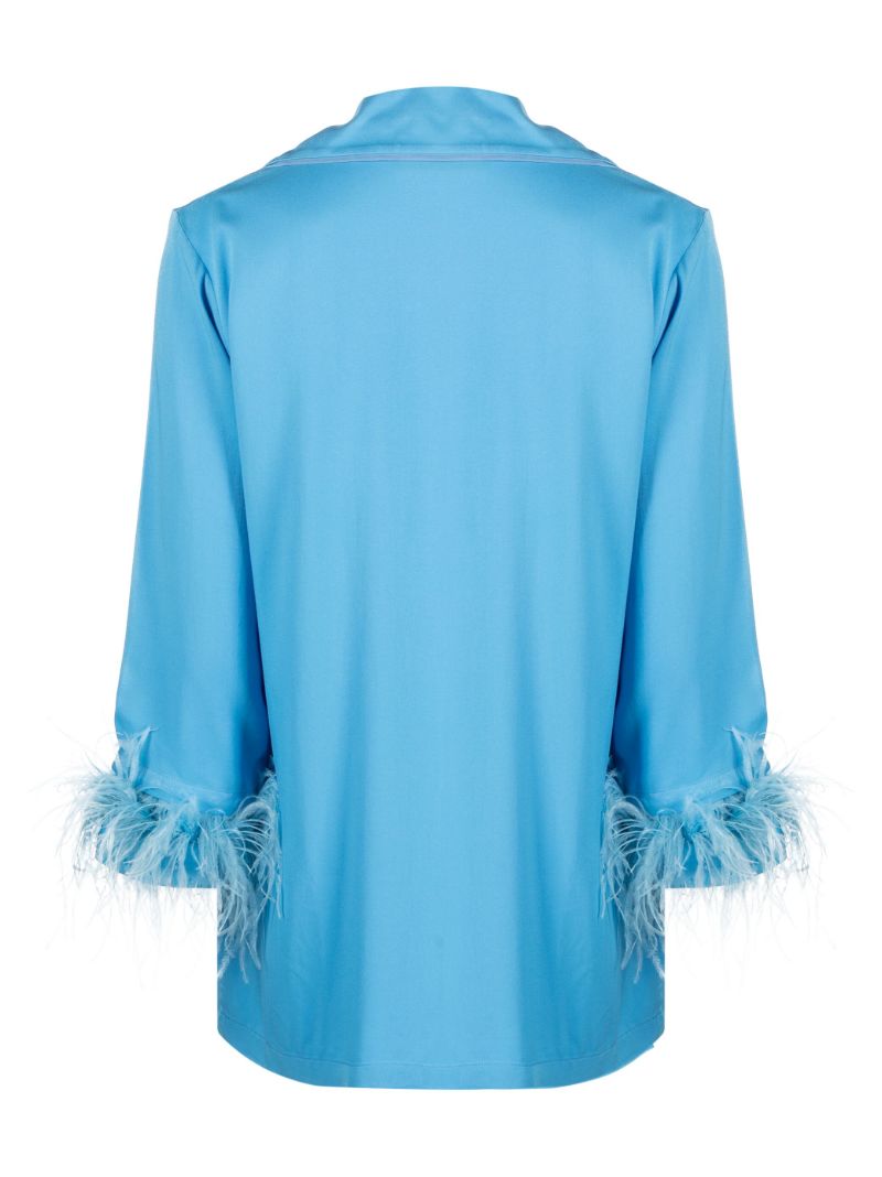 Blue Party Feather Trim Pyjamas