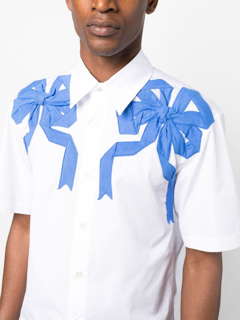 White Bow AppliquÃ_x0083_Â© Short-sleeve Shirt