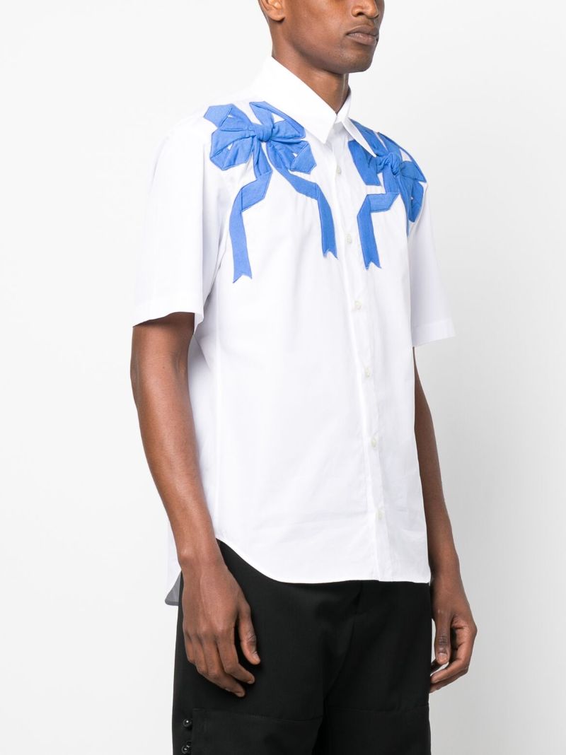 White Bow AppliquÃ_x0083_Â© Short-sleeve Shirt
