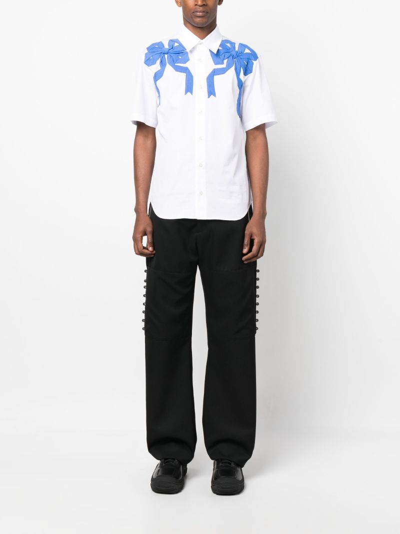 White Bow AppliquÃ_x0083_Â© Short-sleeve Shirt