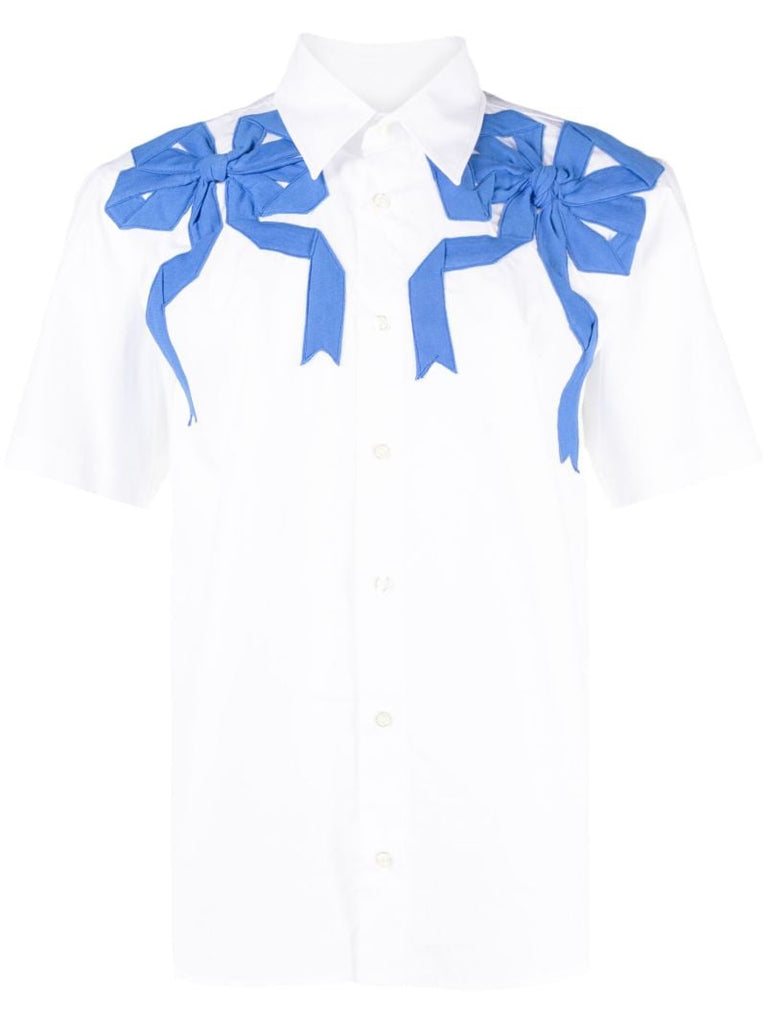 White Bow AppliquÃ_x0083_Â© Short-sleeve Shirt
