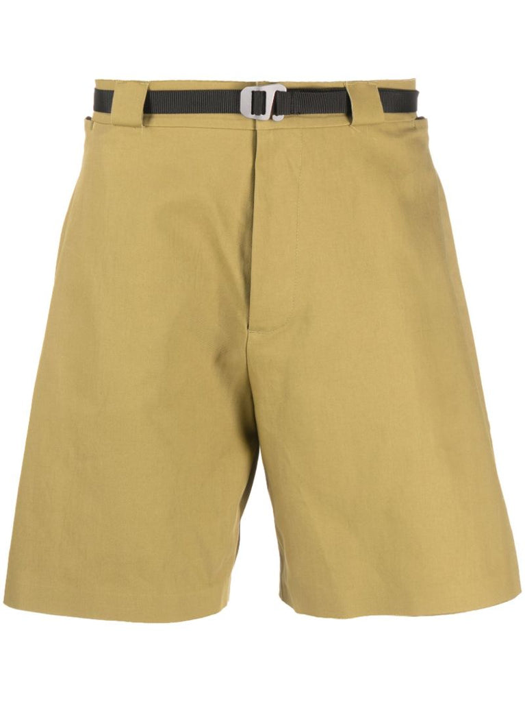 Green Cotton Bermuda Shorts