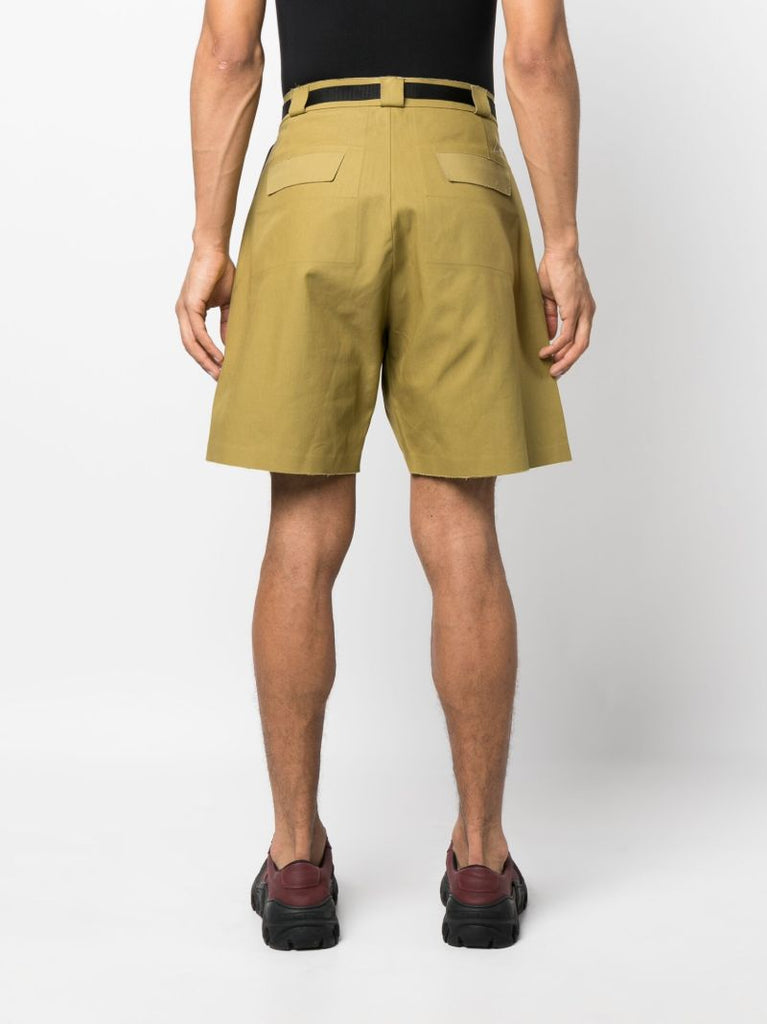 Green Cotton Bermuda Shorts