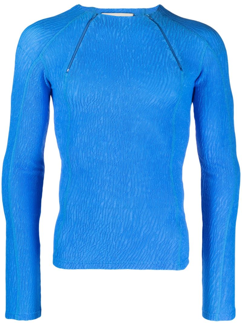 Blue Deema Textured Jumper