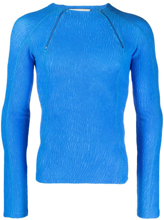 Blue Deema Textured Jumper