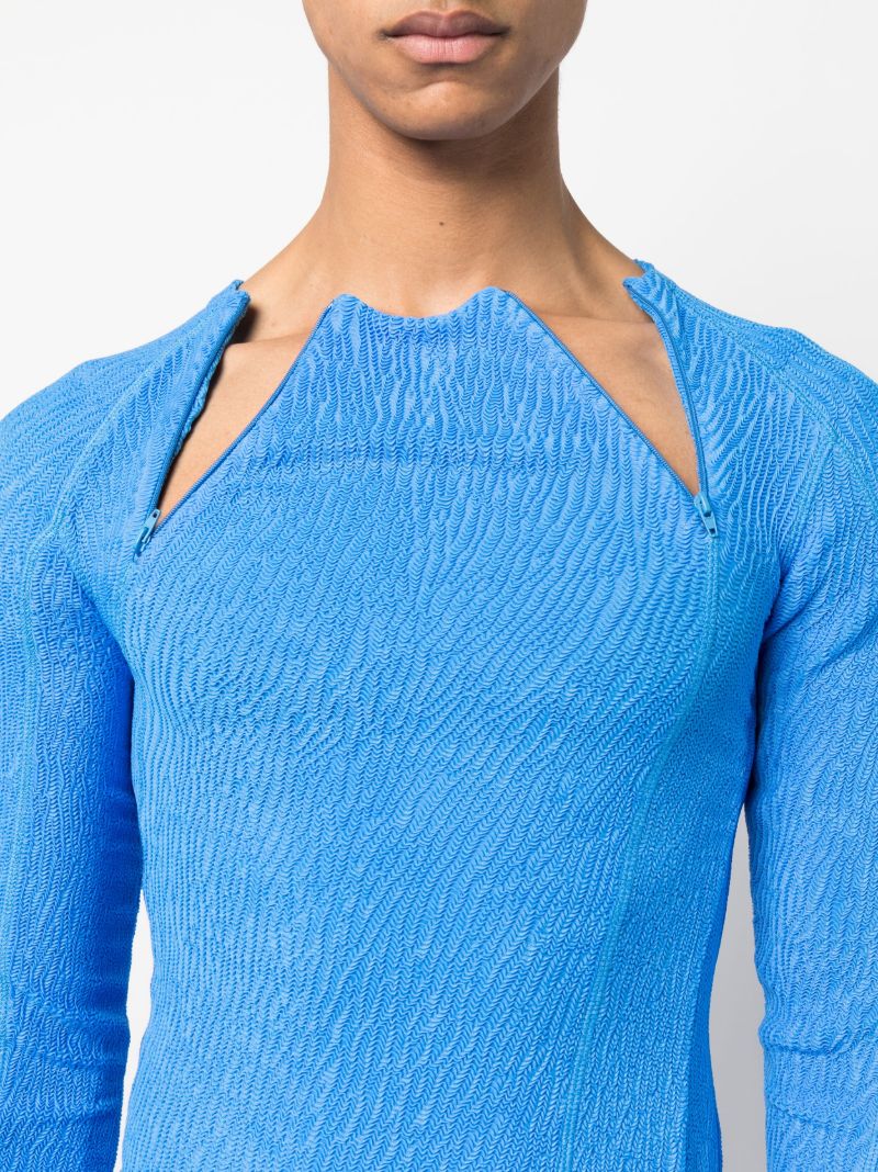Blue Deema Textured Jumper