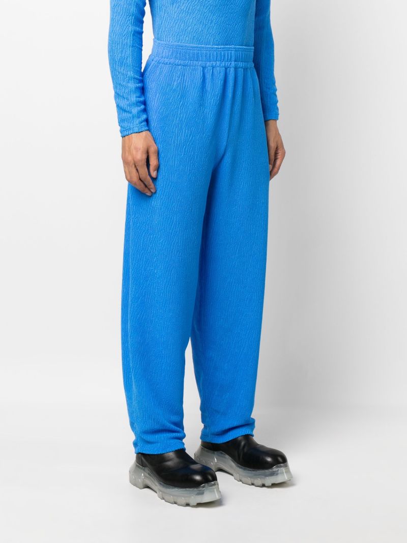 Blue Sadaf Textured Track Pants