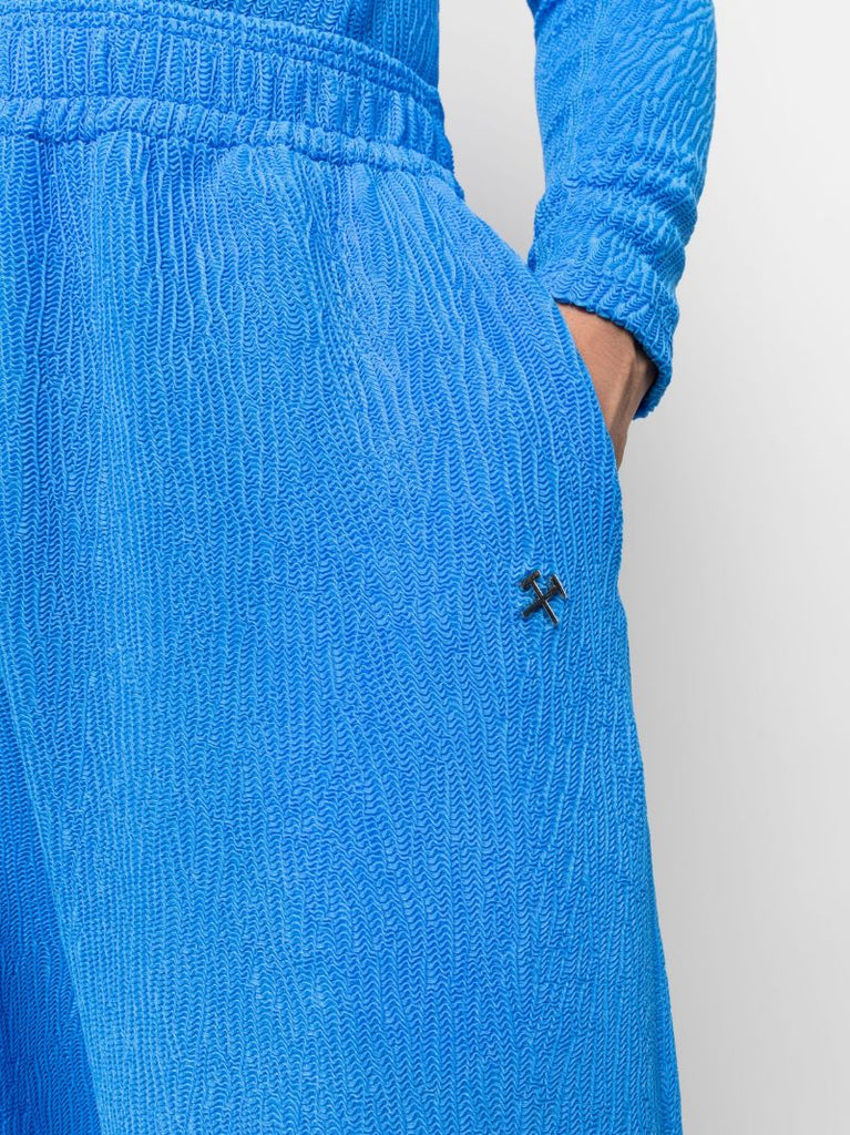 Blue Sadaf Textured Track Pants