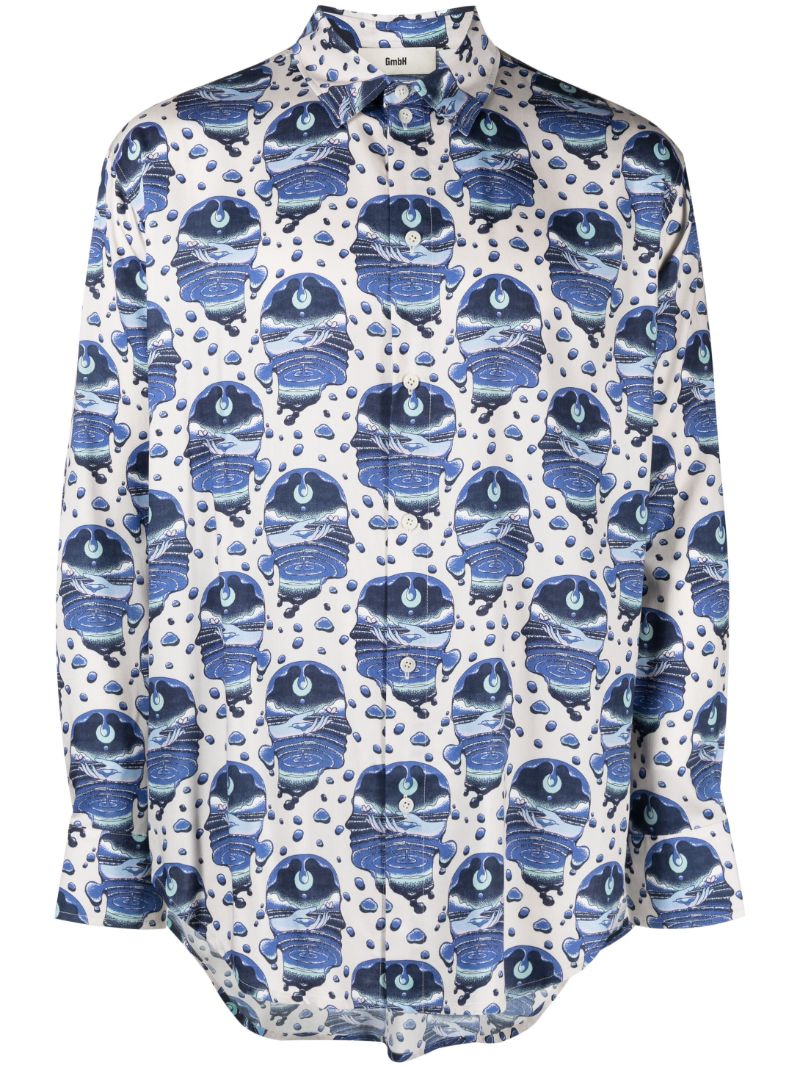 Blue Endyia Graphic Print Shirt