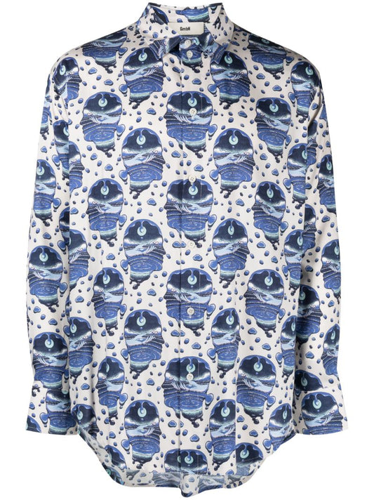Blue Endyia Graphic Print Shirt