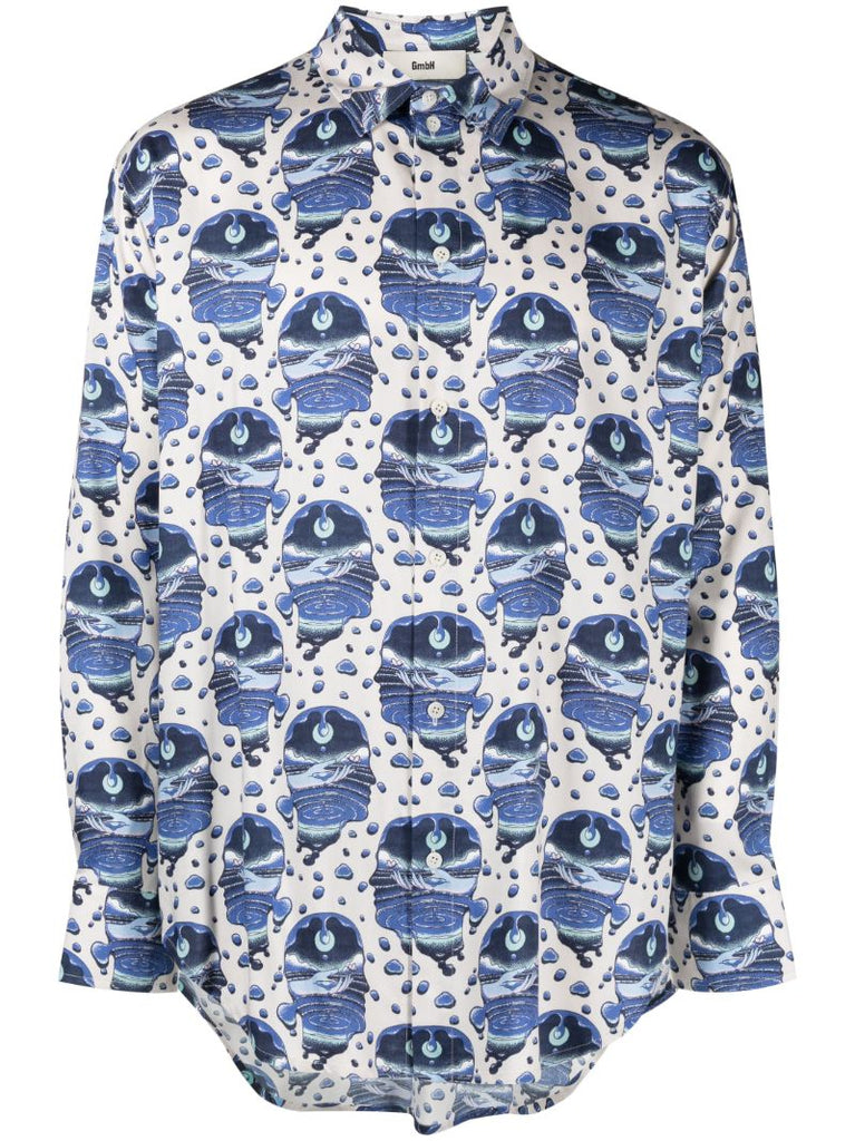 Blue Endyia Graphic Print Shirt