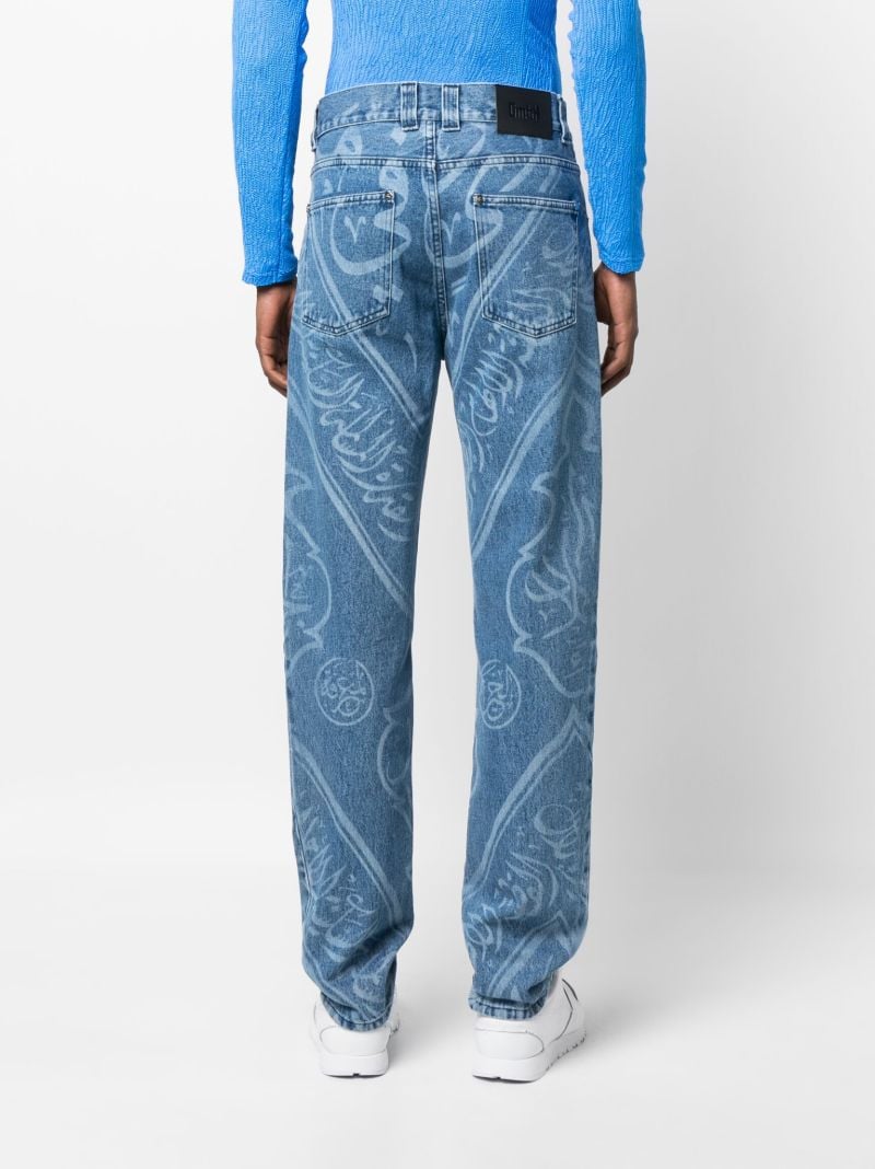 Blue Graphic Print Jeans