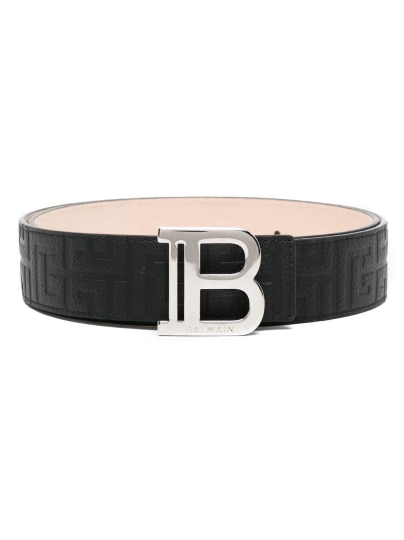 Black B Logo Leather Belt