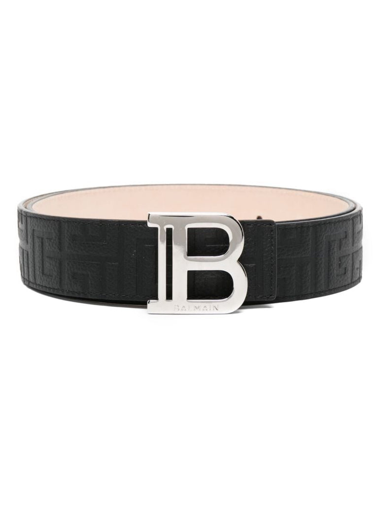 Black B Logo Leather Belt