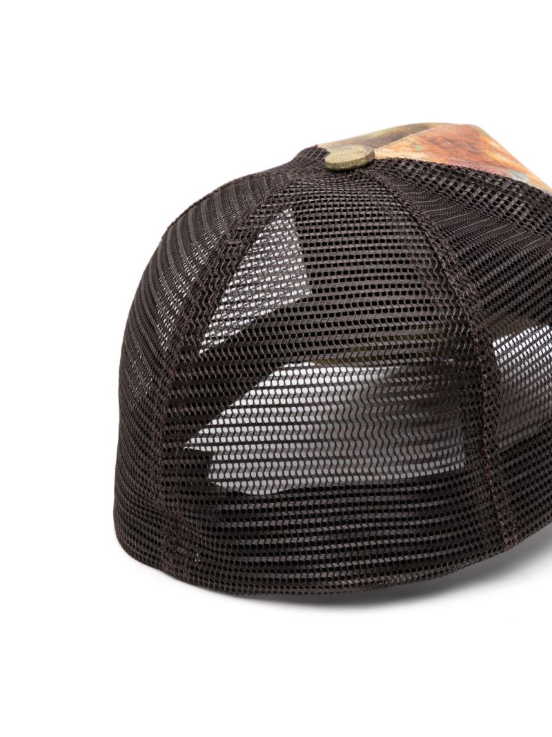 Brown Graphic-print Mesh Cap
