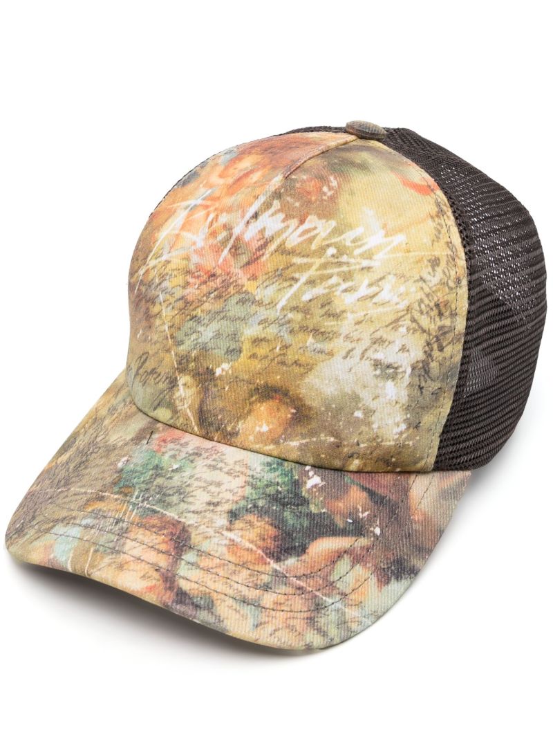 Brown Graphic-print Mesh Cap
