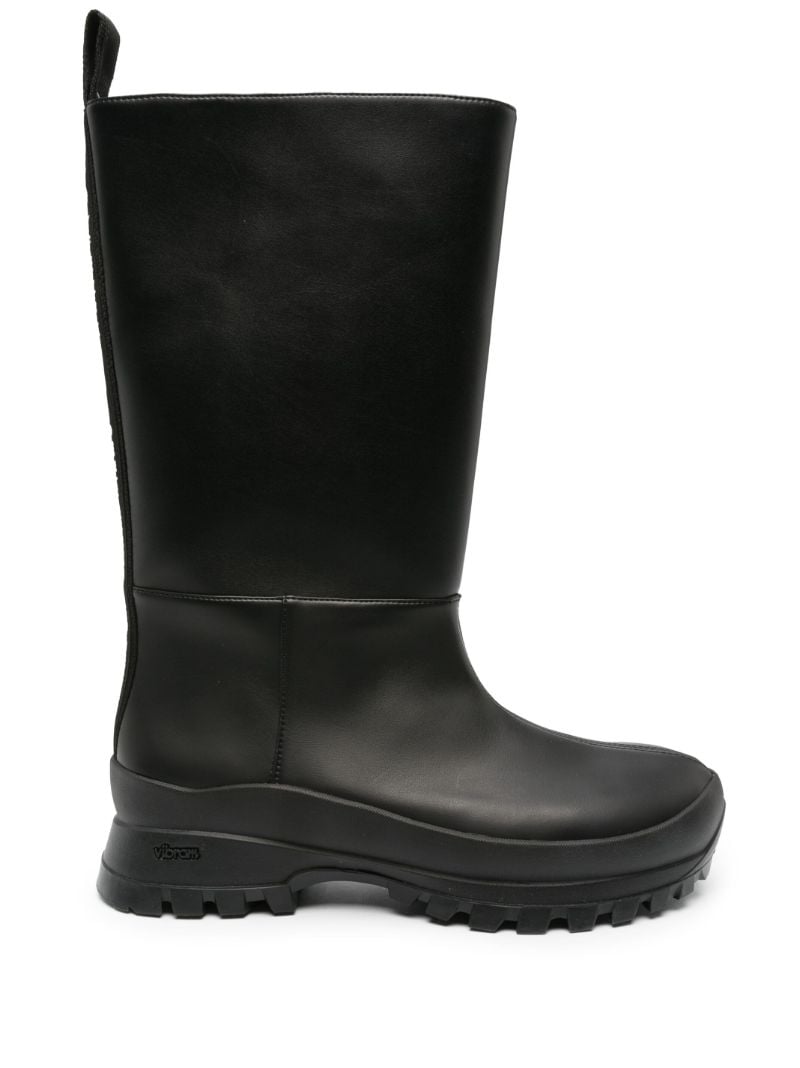 Black Trace Faux Leather Boots