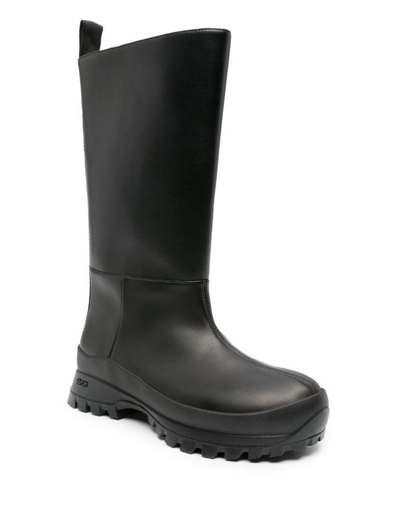 Black Trace Faux Leather Boots