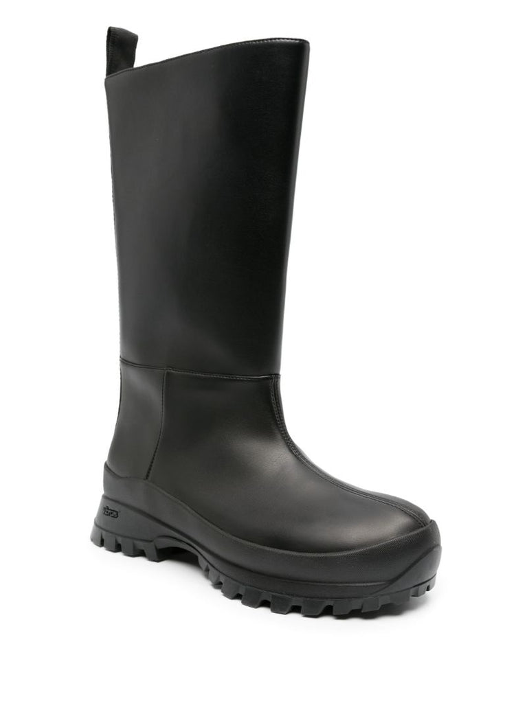 Black Trace Faux Leather Boots