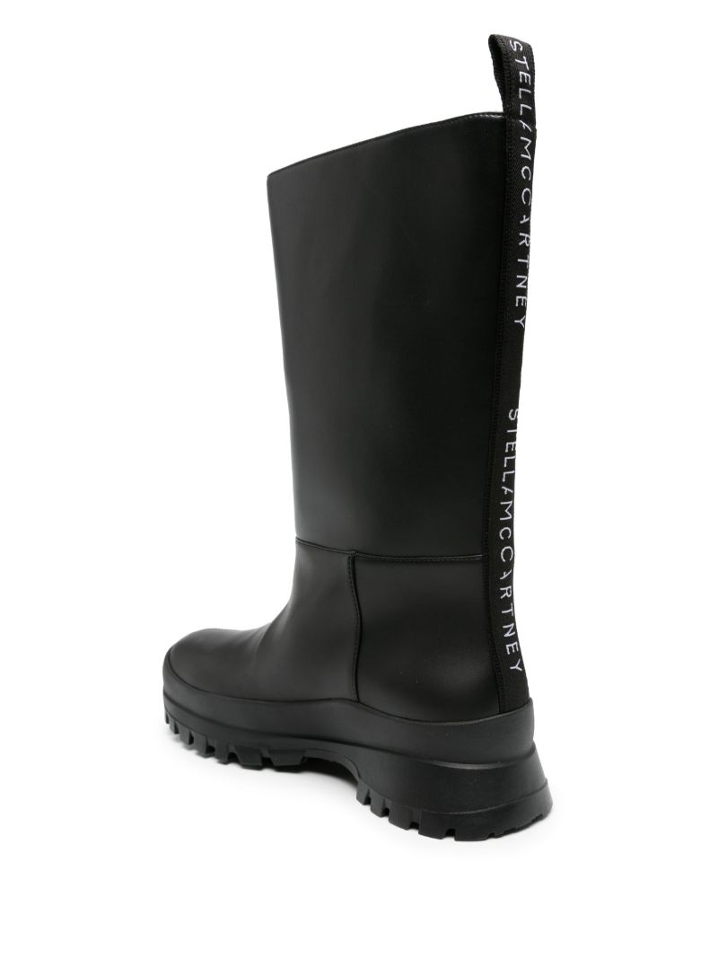 Black Trace Faux Leather Boots