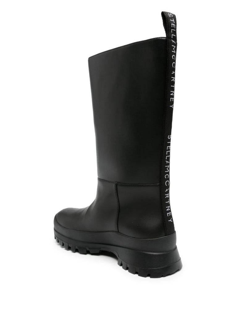 Black Trace Faux Leather Boots