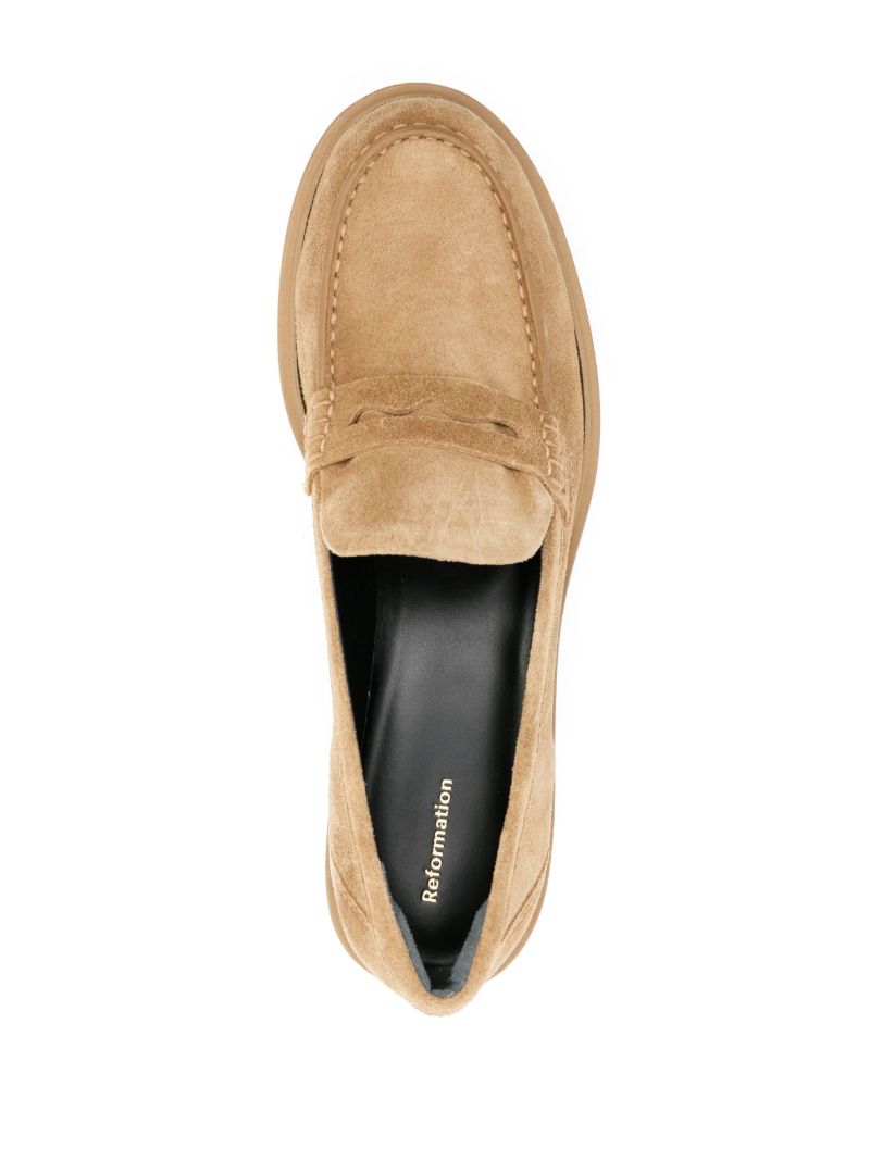Brown Agathea Suede Loafers