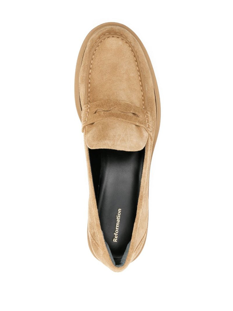 Brown Agathea Suede Loafers