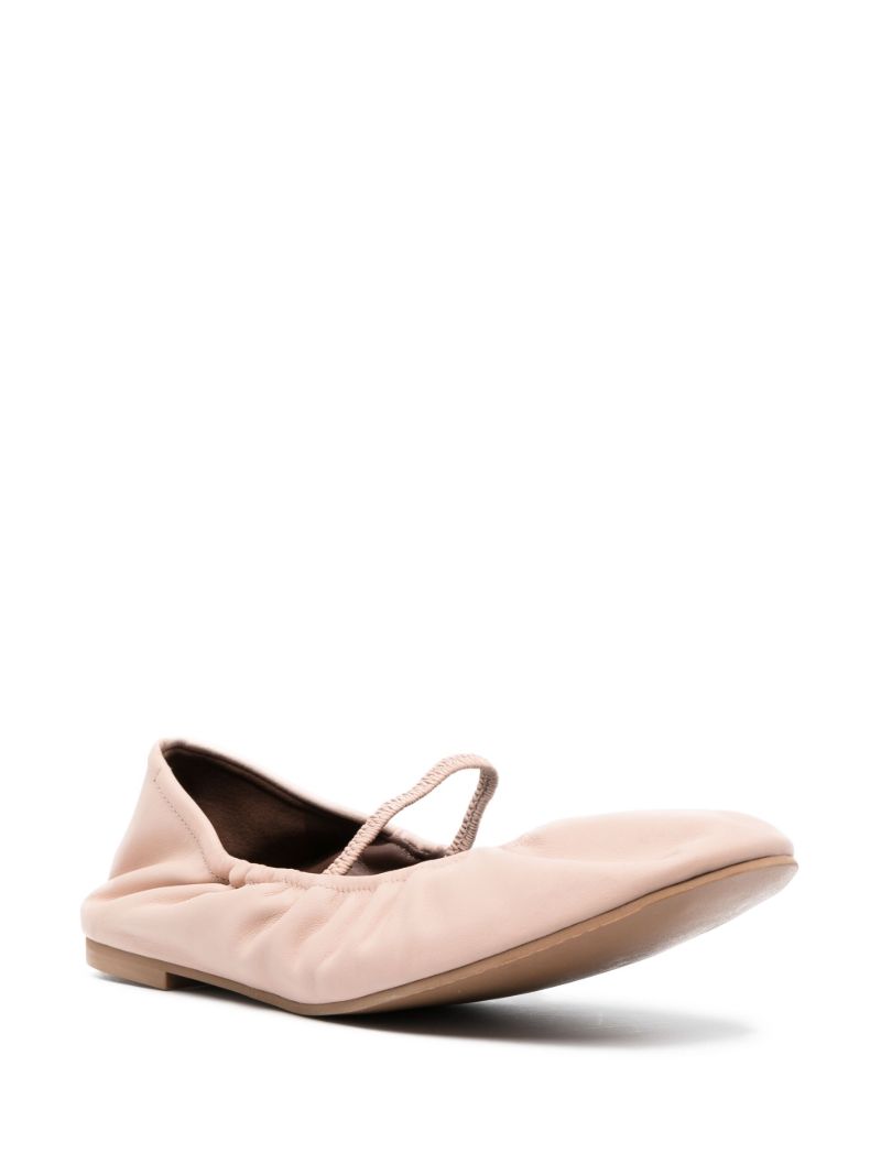 Pink Buffy Leather Ballet Pumps