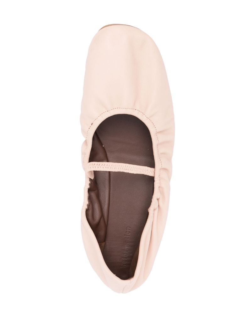 Pink Buffy Leather Ballet Pumps