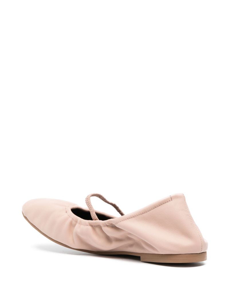 Pink Buffy Leather Ballet Pumps