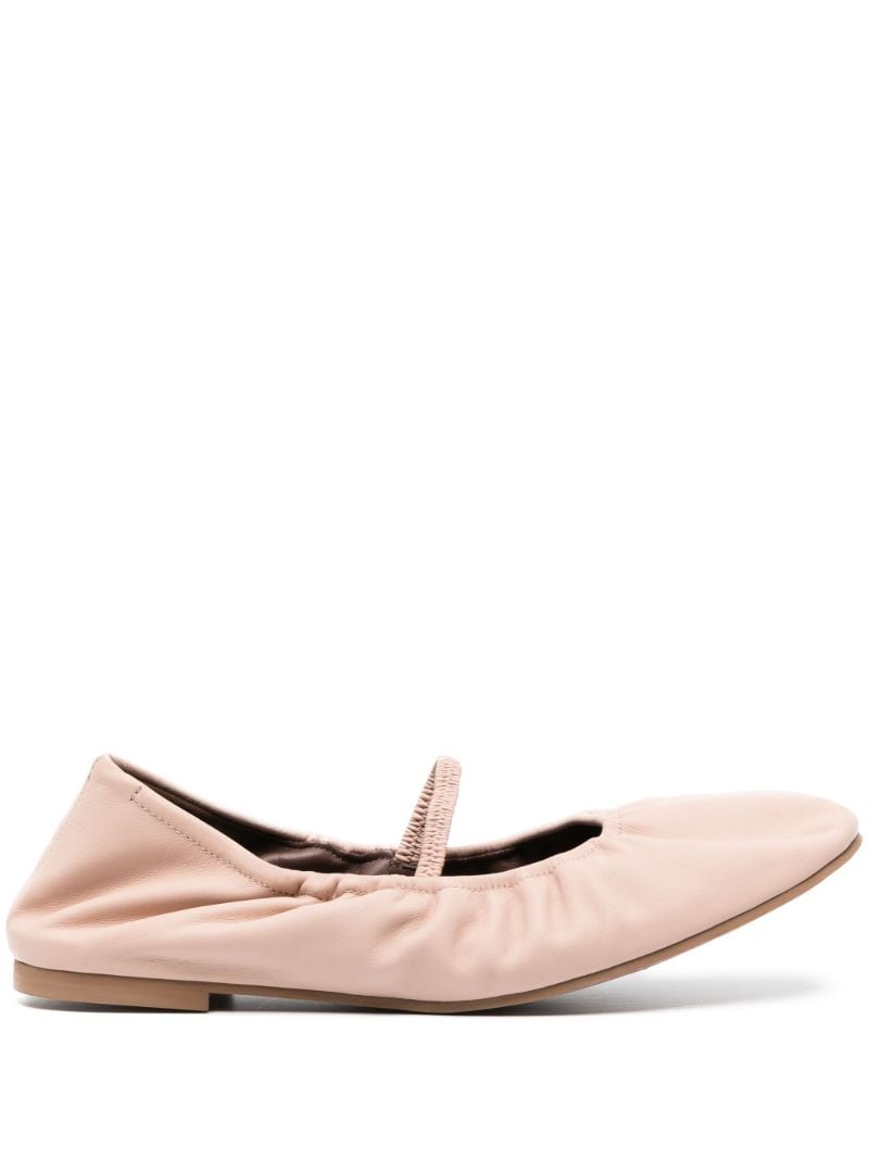 Pink Buffy Leather Ballet Pumps