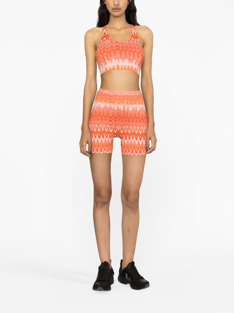 Orange Doing Things Thrive Printed Sports Bra