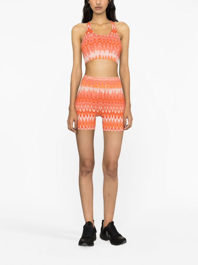 Orange Doing Things Thrive Printed Sports Bra