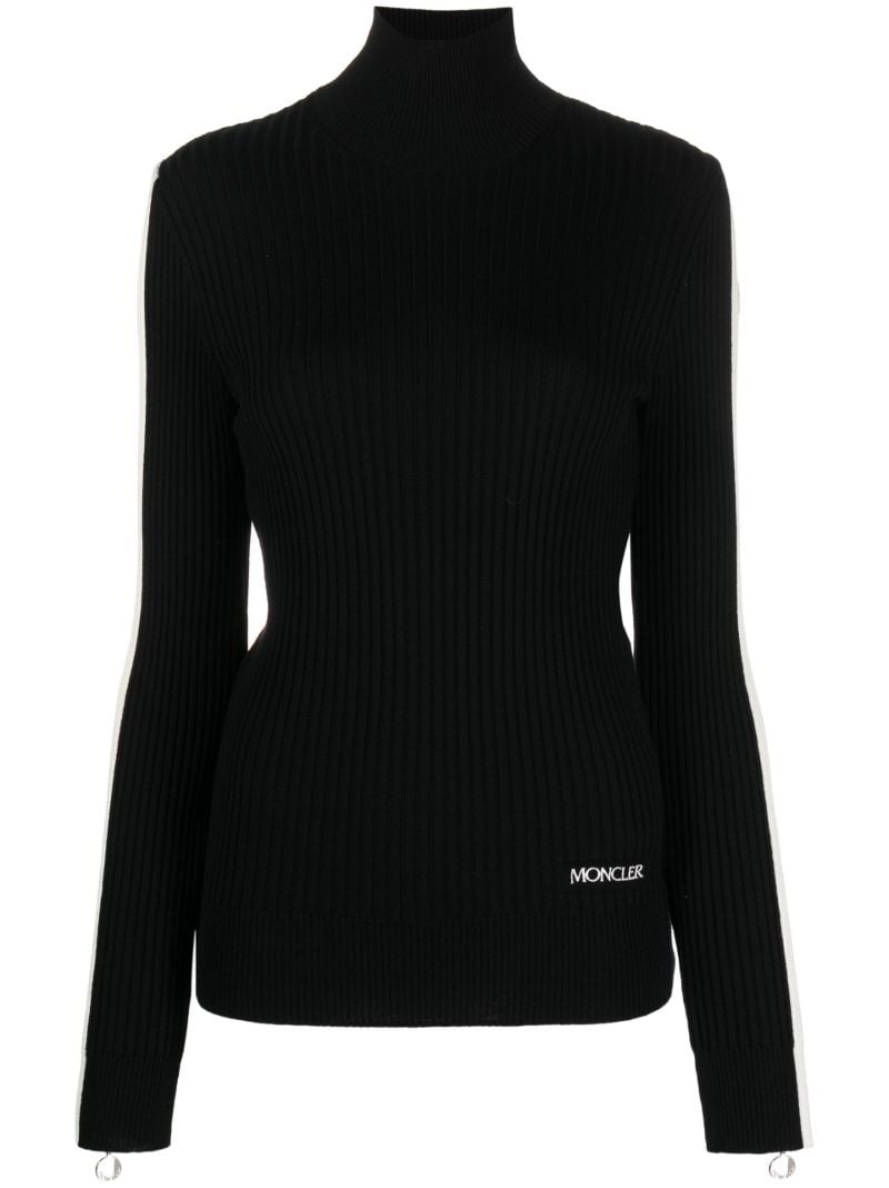 Black Ribbed Wool Sweater