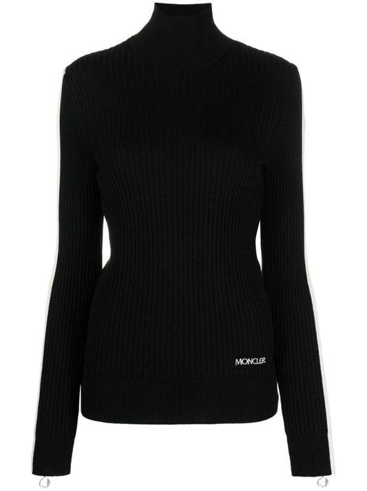 Black Ribbed Wool Sweater