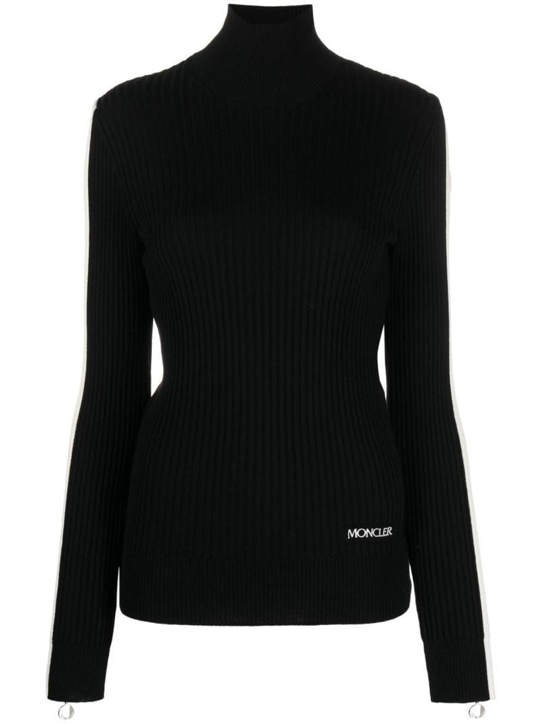 Black Ribbed Wool Sweater