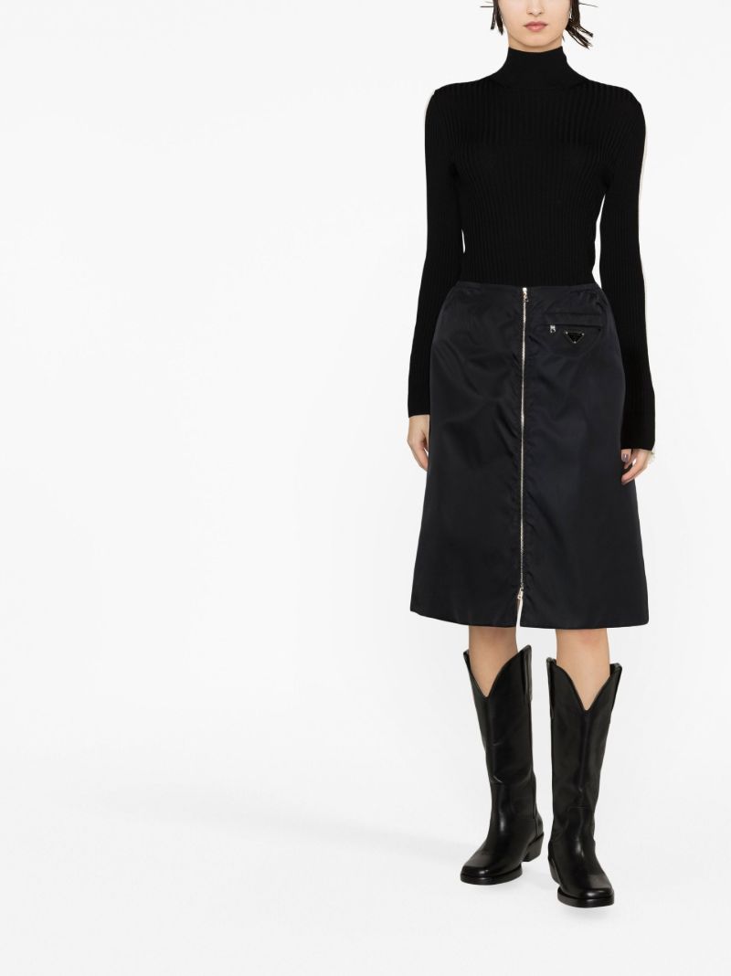 Black Ribbed Wool Sweater