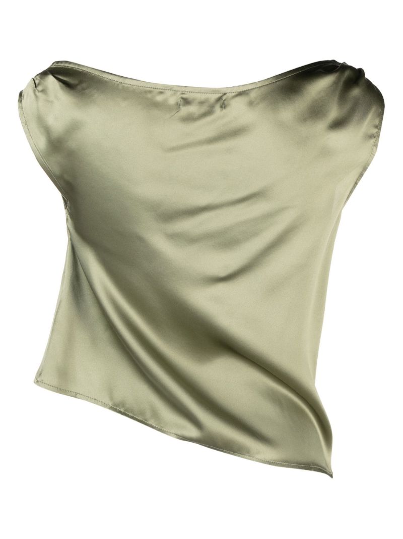 Green Annika Silk Draped Top